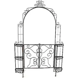 Garden Pleasure Metall Rosenbogen Tor Rankhilfe Pforte Antik Optik schwarz