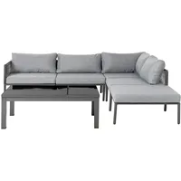 Beliani Lounge Set 6-tlg. Grau/Schwarz