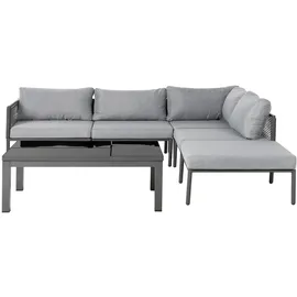 Beliani Lounge Set 6-tlg. Grau/Schwarz
