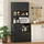 Homcom Küchenschrank 80 x 35 x 180 cm Schwarz