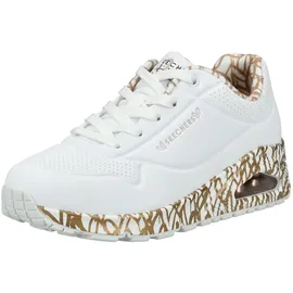 SKECHERS Uno - Loving Love Damen white durabuck/rose gold print trim 37