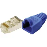 Logilink MP0014 RJ45-Steckverbinder CAT 5e, geschirmt MP0014 Stecker, gerade Pole: 8P8C Blau 100
