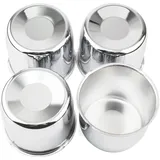 4 Stück Radnabenkappen zum Durchdrücken Chrom Silber für 10,8 cm Mittelbohrung Auto Anhänger Felge