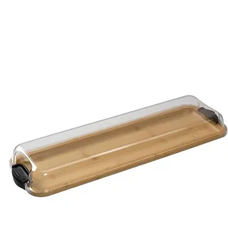 Pzuryhg Kleine Holzkohlebretter, rechteckige Holzplatte mit Deckel, tragbare Servierbretter für Party, Weihnachten, Restaurant, Picknick, Urlaub, Pool, Küche, Buffet, Camping und Veranstaltungen im