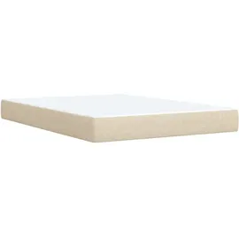 vidaXL Boxspringbett mit Matratze Creme 160x200 cm Stoff - Creme