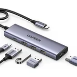 UGREEN 5-in-1 USB-C to 3*USB.3.0+HDMI Hub with USB-C Power Supply