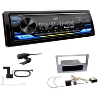 JVC KD-X472DBT 1-DIN Digital Autoradio mit Bluetooth DAB+ inkl. Einbauset für Opel Corsa D matt chrom Canbus