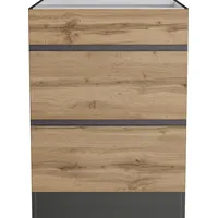 kochstation Kochfeldumbauschrank KS-Riesa 60 x 60 x 82 cm Braun