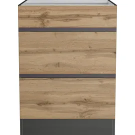 kochstation Kochfeldumbauschrank KS-Riesa 60 x 60 x 82 cm Braun