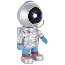 GLOBO LED Tischleuchte Nachttischlampe 18 Motive silber Projektor dimmbar H 18,5 cm