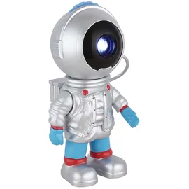 GLOBO LED Tischleuchte Nachttischlampe 18 Motive silber Projektor dimmbar H 18,5 cm