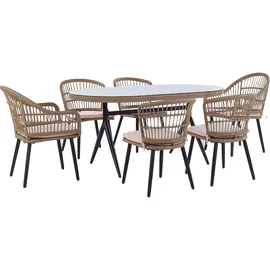 Beliani Aliano Set 6-tlg. Beige/Rosa