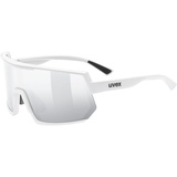 Uvex sportstyle 235 - Sportbrille für Damen und Herren - beschlagfrei - druckfreier Tragekomfort & perfekter Halt - white matt/silver - one size