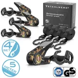 STAHLWERK Spanngurte 4er Set 5 m x 25 mm 800 kg