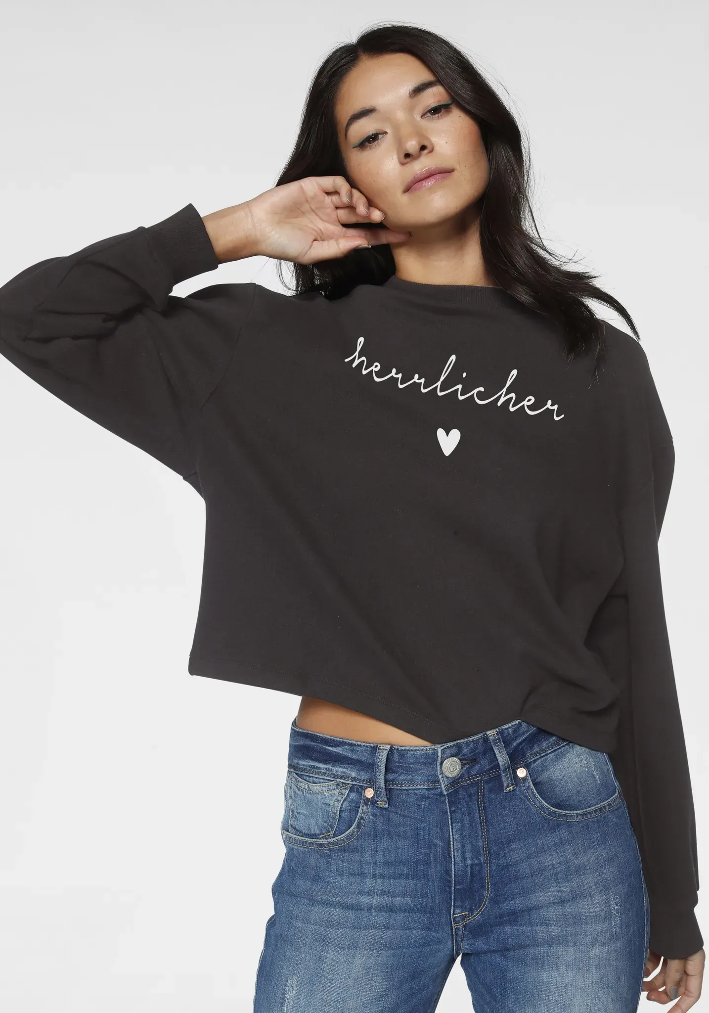 Herrlicher Sweatshirt »OTINA«, mit Herrlicher Logo-Statement-Print Herrlicher black 11 M (38)