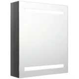 vidaXL LED-Spiegelschrank fürs Bad Glänzend Grau 50x14x60 cm
