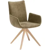 Venjakob Armlehnstuhl, Grün, Wildeiche, Holz, Textil, Wildeiche, eckig, A-Form, 53x91x66 cm, DGM-Emissionslabel, DGM-Klimapakt, Dgm, Made in Germany, Goldenes M, Gestellauswahl, Sitzfläche 360° drehbar, Esszimmer, Stühle, Esszimmerstühle, Armlehnenstühle