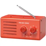 Transistorradio – AM FM Tragbares Radio mit Bestem Empfang, Eingebautem Lautsprecher, Kopfhöreranschluss, unterstützt USB-Stromversorgung/Batteriebetriebenes Radio für Zuhause/Outdoor/Camping(Rot)