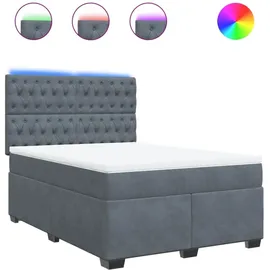 vidaXL Boxspringbett 140 x 200 cm Dunkelgrau
