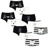 TupTam Unterhosen Mädchen Shorts 10er Pack - Bequeme Unterwäsche für Mädchen, aus Baumwolle, Farbe: Shorts katzen creme schwarz), Größe: 104-110 - 104-110