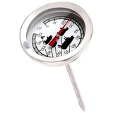 Grillthermometer Fleischthermometer AXIS, Ø 5 cm, Edelstahl, Messbereich von 0 °C - 120 °C silberfarben