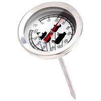 Grillthermometer Fleischthermometer AXIS, Ø 5 cm, Edelstahl, Messbereich von 0 °C - 120 °C silberfarben