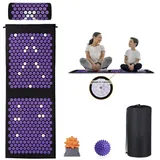 Loboo Idea XL Akupressurmatte und Kissen Set, Extra Lange Yoga Akupressurmatte Set zur Linderung von Nacken- und Rückenschmerzen, Stressabbau Geschenke für Mann und Frau (Lila, Extragroß)