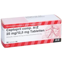 CAPTOPRIL comp. AbZ 25 mg/12,5 mg Tabletten 50 St