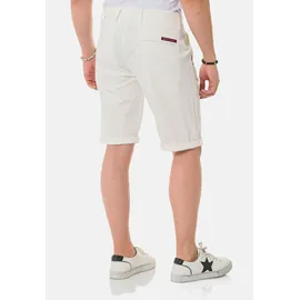 Cipo & Baxx "Shorts", Herren, Gr. 31, Normalgrößen, weiß, 97% Baumwolle, 3% Elasthan, unifarben, regular fit knielang, Hosen Stoffhose, im unifarbenen Look
