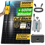 EPP.Solar 2000W Balkonkraftwerk mit Speicher Komplettset Bifaziale Photovoltaik Solaranlage mit DEYE 1600W WIFI Wechselrichter Smart Mini PV Anlage