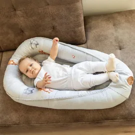 Totsy Baby Babynest babynestchen neugeborene 90 x 50 cm baby nestchen tragbar nest für bett kinder kuschelnest coccon für Jungen und Mädchen Teddybären