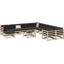 vidaXL Garten-Sofagarnitur 12-tlg. Loungeset braun
