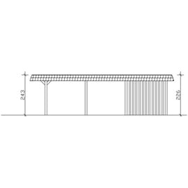 SKANHOLZ Skan Holz Carport Wendland mit Abstellraum 362 x 870 cm EPDM-Dach