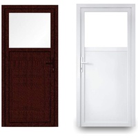 EcoLine Nebentür - Nebeneingangstür - Tür - 2-Fach, 1/3 Glas, 2/3 Füllung, außenöffnend innen: weiß/außen: Mahagoni BxH: 900 x 1900 mm DIN Links