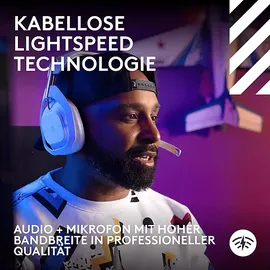 Logitech Astro A50 (Gen 5) LIGHTSPEED kompatibel mit Dolby Atmos inkl. Basisstation, kabellos, Over-ear Gaming Headset Bluetooth Weiß