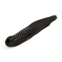 Fashiongirl Pferdeschwanz Haar Extensions m/ Spange #4 Braun - Glatt Haarextensions   Braun 