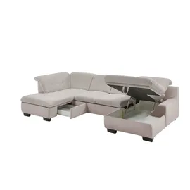 Lounge Collection Wohnlandschaft Chenille 3-Sitzer Grau