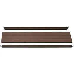 Abschluss-Set für WPC-Sichtschutz Savoie, Abschlussprofil Windschutz, WPC-Pfosten ~ 90cm, braun