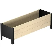 upyard Pflanzkasten Modernbox niedrig 118 x 36 x 32 cm Schwarz