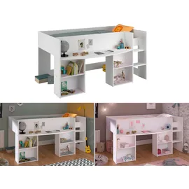 Parisot Hochbett Pirouette 1 90 x 200 cm Holzwerkstoff weiß