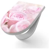 DEQORI WC-Sitz 'Zarte Rosenblüten', WC Toilettensitz bedruckt Klobrille Toilettendeckel Motiv WC-Brille rosa
