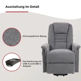 Duo Collection TV-Sessel Webstoff 78 x 113 x 93 cm grau