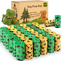AMAYGA Hundekotbeutel 24 Rollen (600 Tüten) 1 Spender,auslaufsichere Kotbeutel für Hunde extra dick & reißfest,tropfsichere Hundetüten,Dog Poo Bags