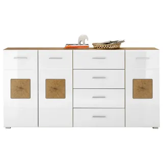 Bega Consult Georgia Sideboard Beschichtete Spanplatte Weiß/Braun - Silber