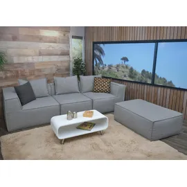 MCW Lounge-Sessel Textil 75 x 63 x 97 cm Hellgrau mit Kissen