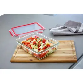 Emsa Clip&Close Glas rechteckig 450ml Aufbewahrungsbehälter Rot