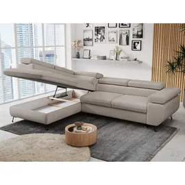 MKS Meble Eckcouch L-förmig mit Bettkasten 3-Sitzer Beige
