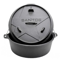 PROREGAL® Grilltopf Dutch Oven 6qt ohne Füße, Gusseisen