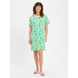 Marie Lund Kleid A-Linien Grün/Weiß XS