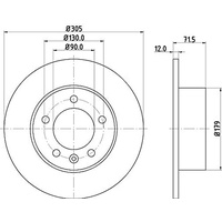 Hella Bremsscheibe Hinterachse HELLA 8DD 355 129-201